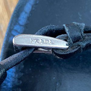 VINTAGE PRADA BLACK GLADIATOR SANDALS 8.5